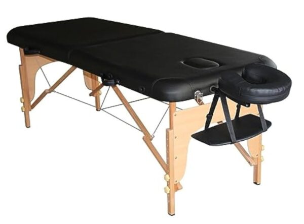 Table de Massage Pliante 186x71cm Noire – Image 2