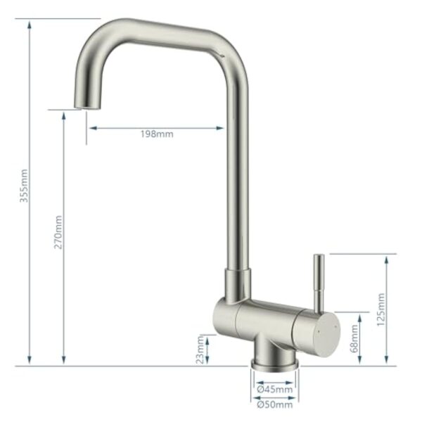 Ulytid Mitigeur Cuisine Rabattable, Robinet Cuisine Pliable Sous Fenêtre, Mitigeur Evier Haut Bec Rotatif à 360°en Acier Inoxydable, Robinet Monocommande Chaude et Froide Réglable, Finition Brossé – Image 7