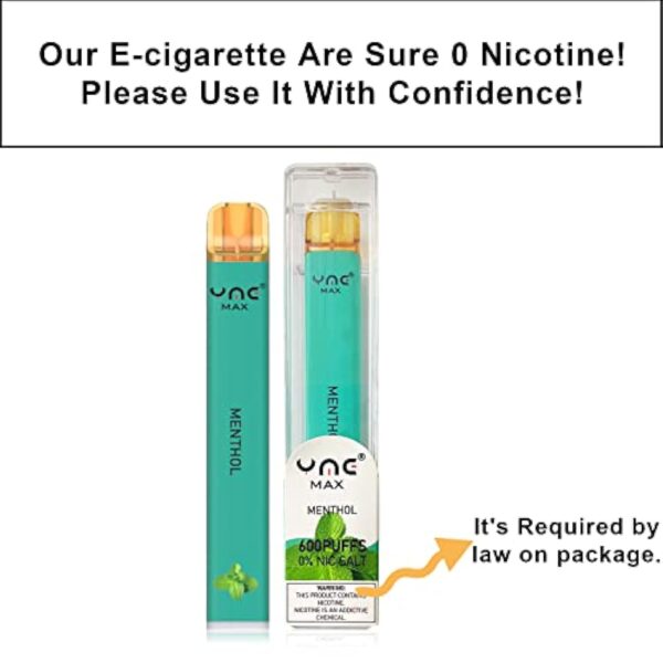 VAPORVERSE Paquet de 4 Cigarette électronique Jetable 600 Bouffées Sans Nicotine Vapoteuse Electronique Fruité Puff Vape Kit de démarrage (Pêche + Myrtille + Fraise + Pastèque) – Image 3