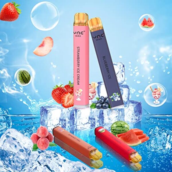 VAPORVERSE Paquet de 4 Cigarette électronique Jetable 600 Bouffées Sans Nicotine Vapoteuse Electronique Fruité Puff Vape Kit de démarrage (Pêche + Myrtille + Fraise + Pastèque) – Image 7