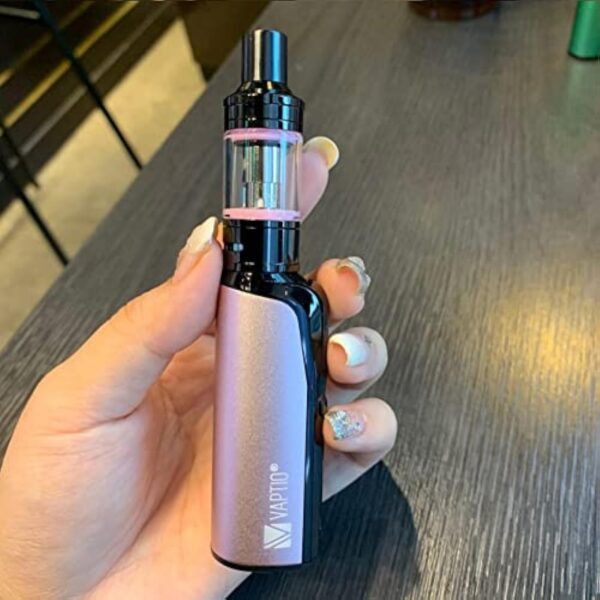 VAPTIO Cosmo Kit 30W E-cigs Cigarette électronique 1500mAh Batterie Vape avec 2.0ml Tank, Sans E Liquide Sans Nicotine (Or Rose) – Image 3