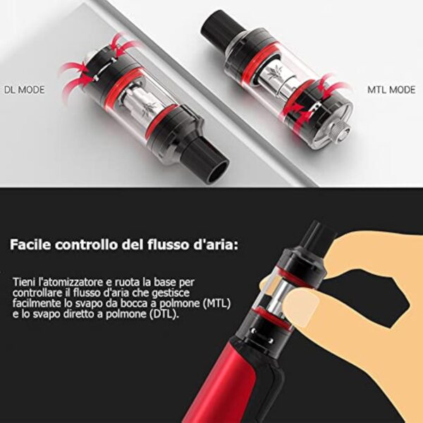 VAPTIO Cosmo Kit 30W E-cigs Cigarette électronique 1500mAh Batterie Vape avec 2.0ml Tank, Sans E Liquide Sans Nicotine (Or Rose) – Image 4