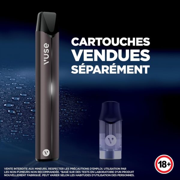 VUSE PRO Kit Simple – Cigarette Electronique Rechargeable – Chargement rapide – Couleur : Noir – Capsules vendues séparément – Image 4