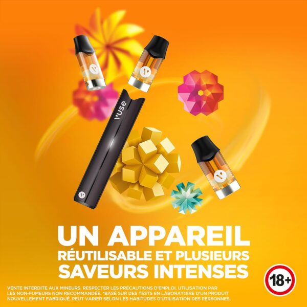 VUSE PRO Kit Simple – Cigarette Electronique Rechargeable – Chargement rapide – Couleur : Noir – Capsules vendues séparément – Image 8
