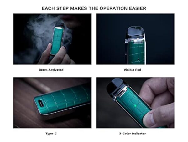 Vaporesso LUXE Q Kit | Original Vaporesso 2ml Capacity SSS Leak-Resistant 1000mAh Battery 0.8ohm 1.2ohm Coil Pod Vaper E-cig Vape Mod Vaping – Image 8