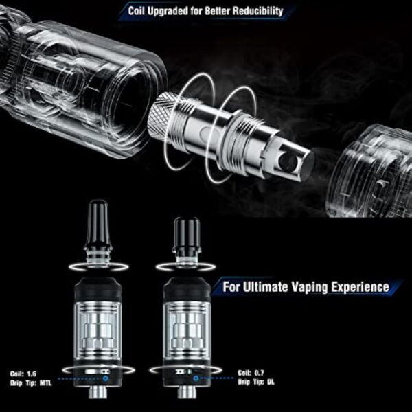 Vaptio Cosmo Nebula Kit avec batterie intégrée 1500 mAh et double bobines Cosmo Kit de démarrage pour cigarette électronique sans e-liquide sans nicotine – Image 3