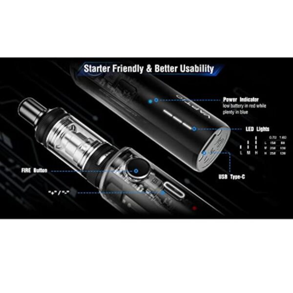 Vaptio Cosmo Nebula Kit avec batterie intégrée 1500 mAh et double bobines Cosmo Kit de démarrage pour cigarette électronique sans e-liquide sans nicotine – Image 4