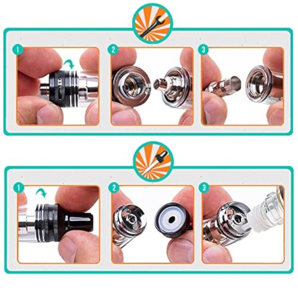 Vaptio Cosmo Nebula Kit avec batterie intégrée 1500 mAh et double bobines Cosmo Kit de démarrage pour cigarette électronique sans e-liquide sans nicotine – Image 10