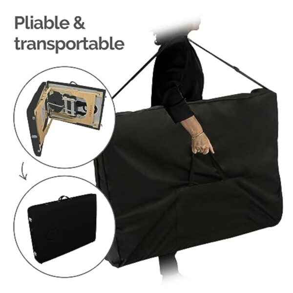 Vivezen - Table de Massage Pliante 2 Zones en Bois avec Panneau Reiki + Accessoires et Housse de Transport - Plusieurs Coloris – Image 6