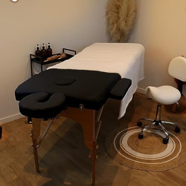 Vivezen - Table de Massage Pliante 2 Zones en Bois avec Panneau Reiki + Accessoires et Housse de Transport - Plusieurs Coloris – Image 7