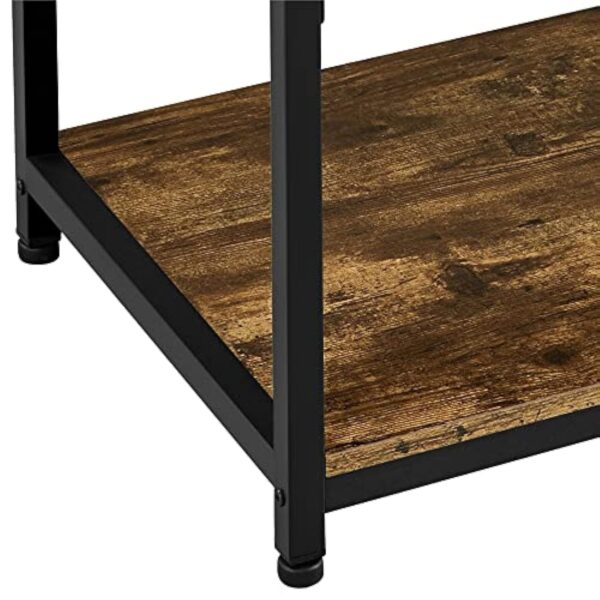 Yaheetech Table Basse Salon Désign Industriel Grand Plateau 100 x 50 x 45 cm Pieds réglables Bout de Canapé en Bois Brun Rustique – Image 6