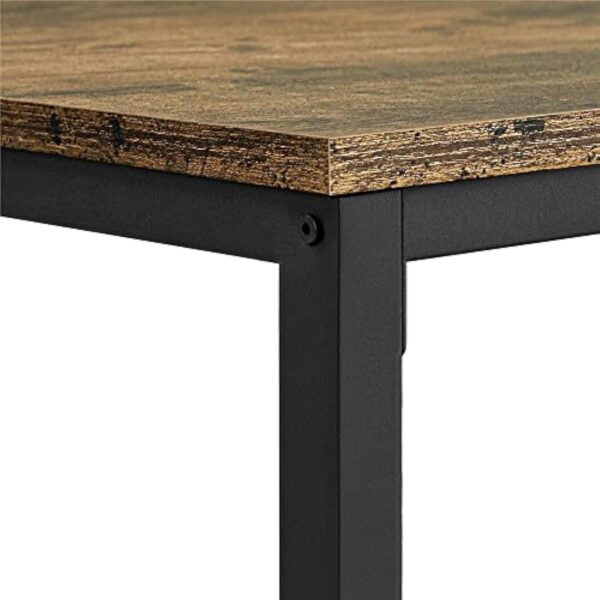 Yaheetech Table Basse Salon Désign Industriel Grand Plateau 100 x 50 x 45 cm Pieds réglables Bout de Canapé en Bois Brun Rustique – Image 8