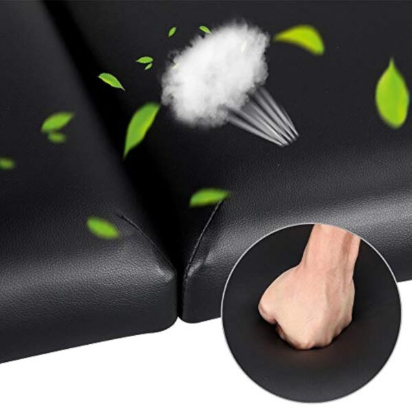 Yaheetech Table de Massage Pliable 2 Zones 213 x 82 X 85.5 cm Lit de Massage Portable Réglable en Hauteur avec Repose-tête et Accoudoirs pour Thérapie Salon Massage Noir – Image 8