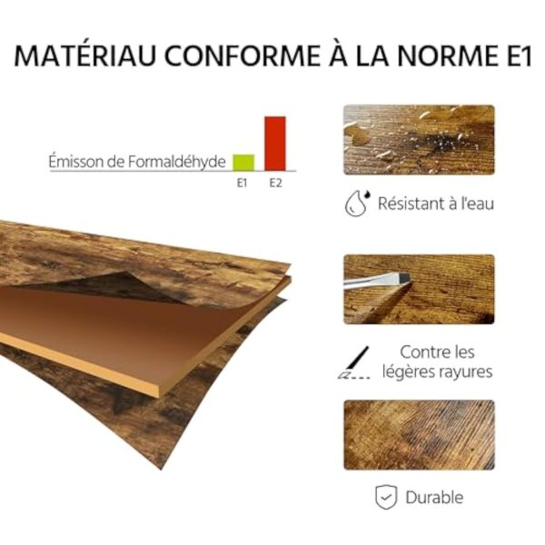 Yaheetech Table Basse de Salon avec 2 Tiroirs, 2 Compartiments, Grand Espace de Rangement, Étagère Ouverte en Bois MDF Industrielle, 100 × 48 × 46 cm, Brun Rustique pour Salon Chambre Bureau – Image 9