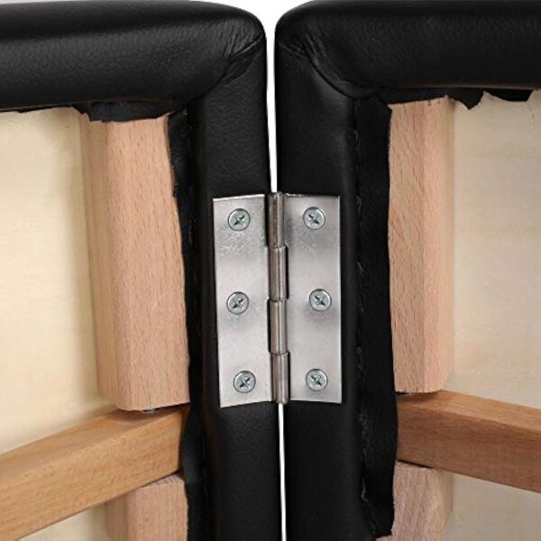 Yaheetech Table de Massage Pliable 2 Zones 213 x 82 X 85.5 cm Lit de Massage Portable Réglable en Hauteur avec Repose-tête et Accoudoirs pour Thérapie Salon Massage Noir – Image 9