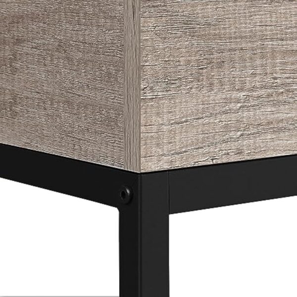 Yaheetech Table Basse de Salon avec Plateau Relevable 102x51x48 cm Compartiment Caché Pied Réglable Table de Salon en Bois et Métal pour Salle de Réception Chambre Gris – Image 10