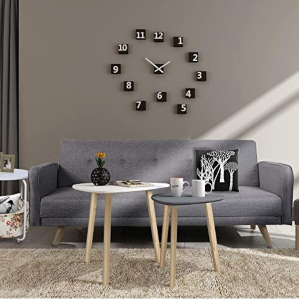 mymai Ensemble Table Basse, Bois d'ingénierie, Gris/Blanc, 555545cm + 404040cm – Image 5