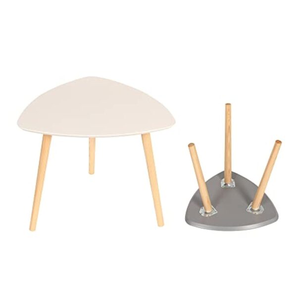 mymai Ensemble Table Basse, Bois d'ingénierie, Gris/Blanc, 555545cm + 404040cm – Image 7