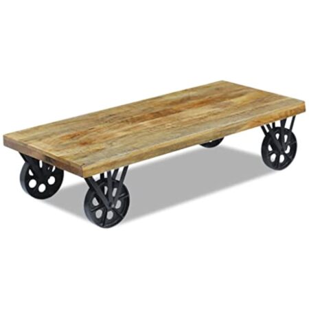 vidaXL Table Basse pour Salon Table d'appoint en Bois de manguier 120x60x30 cm