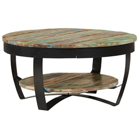 vidaXL Table Basse Bois Massif de Récupération Table d'Appoint Meuble Salon