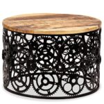 vidaXL Table Basse Bois de Manguier Massif Table d'Appoint Salon Maison Chmbre