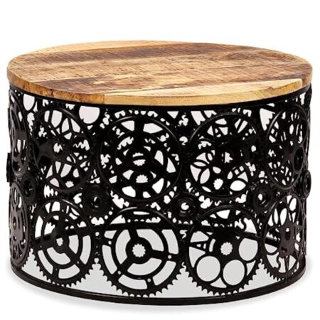 vidaXL Table Basse Bois de Manguier Massif Table d'Appoint Salon Maison Chmbre