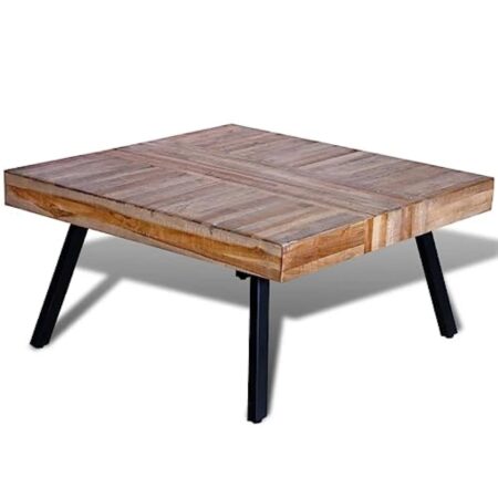 vidaXL Table Basse Carrée Teck Recyclé Table de Canapé Table de Salon Séjour
