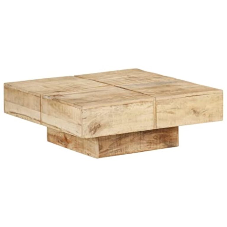 vidaXL Table Basse Table d'Appoint Table de Canapé Meuble de Salon Bout de Canapé Salle de Séjour Maison Intérieur 80x80x28 cm Bois de Manguier Massif