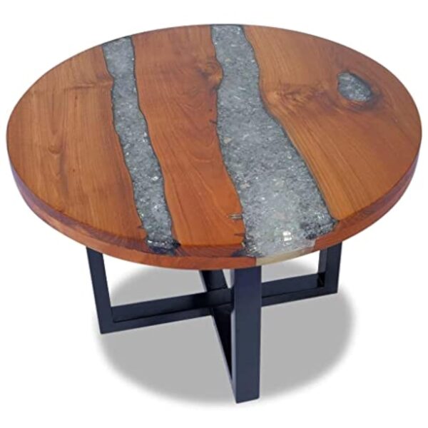vidaXL Table Basse Table d'appoint de Salon séjour en Teck Résine 60 cm – Image 2