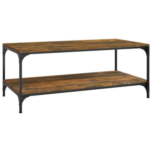 vidaXL Table Basse Chêne fumé 80x50x40 cm Bois d'ingénierie – Image 2