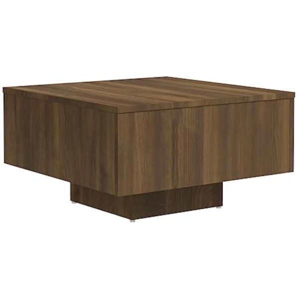 vidaXL Table Basse Table d'Appoint Meuble de Salon Bout de Canapé Salle de Séjour Intérieur Chêne Marron 60x60x31,5 cm Bois d'Ingénierie – Image 2