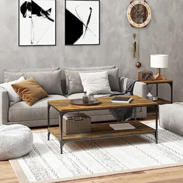 vidaXL Table Basse Chêne fumé 80x50x40 cm Bois d'ingénierie – Image 3