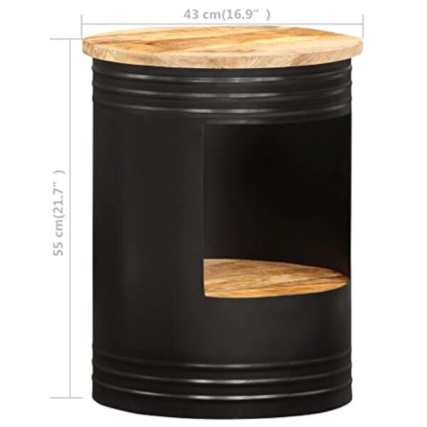 vidaXL Table Basse Table d'Appoint Table de Salon Table de Canapé Bout de Canapé Salle de Séjour Maison 43x55 cm Bois de Manguier Solide – Image 3