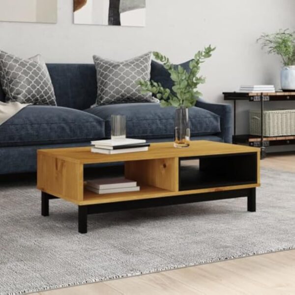 vidaXL Table Basse FLAM 100x50x32,5 cm Bois de pin Massif – Image 3