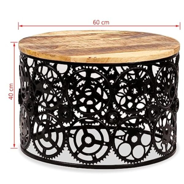 vidaXL Table Basse Bois de Manguier Massif Table d'Appoint Salon Maison Chmbre – Image 3