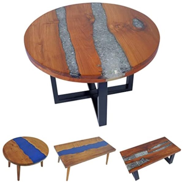 vidaXL Table Basse Table d'appoint de Salon séjour en Teck Résine 60 cm – Image 4