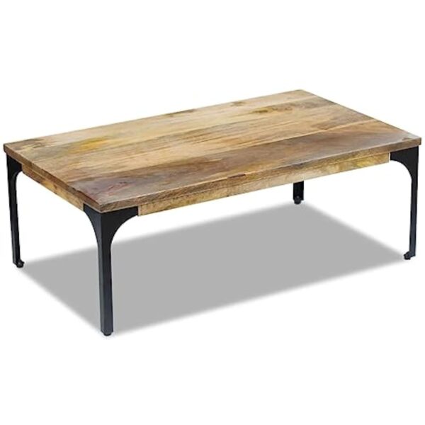 vidaXL Table Basse pour Salon Table d'appoint Bois de manguier 100 x 60 x 35 cm – Image 4