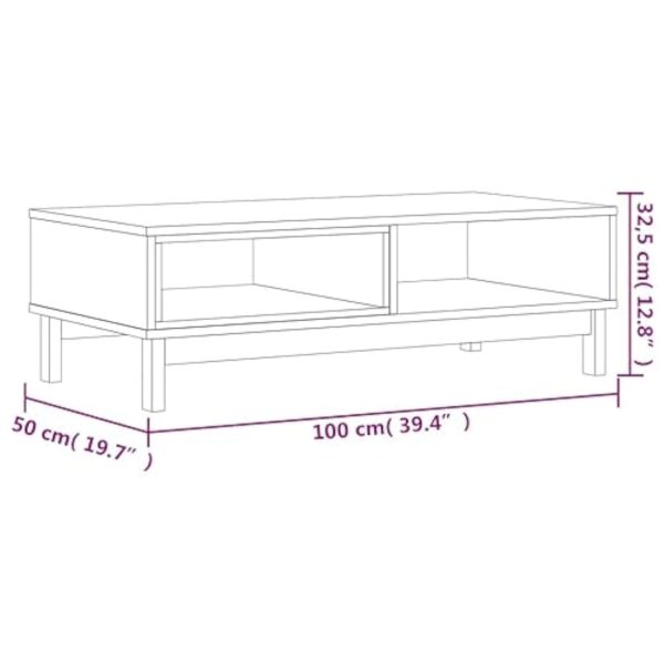 vidaXL Table Basse FLAM 100x50x32,5 cm Bois de pin Massif – Image 4