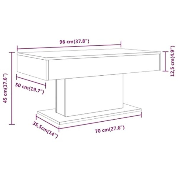 vidaXL Table Basse Table d'Appoint Meuble de Salon Bout de Canapé Salle de Séjour Intérieur Chêne Marron 96x50x45 cm Bois d'Ingénierie – Image 4