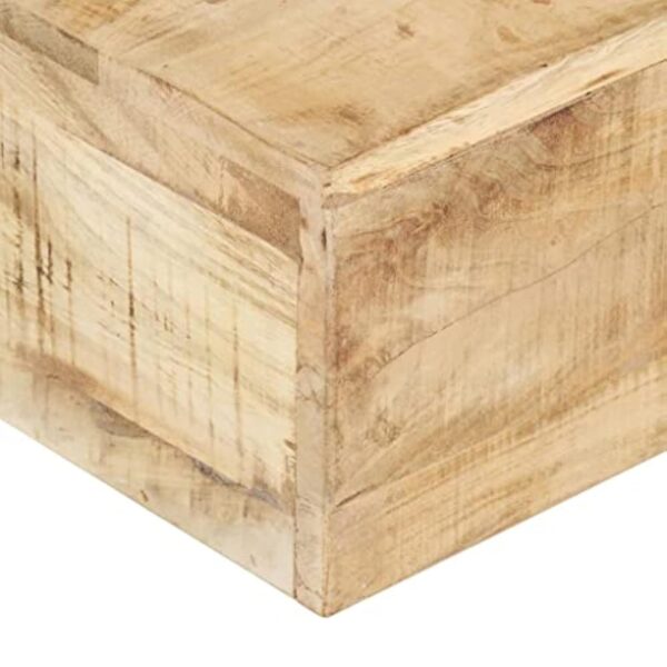 vidaXL Table Basse Table d'Appoint Table de Canapé Meuble de Salon Bout de Canapé Salle de Séjour Maison Intérieur 80x80x28 cm Bois de Manguier Massif – Image 5