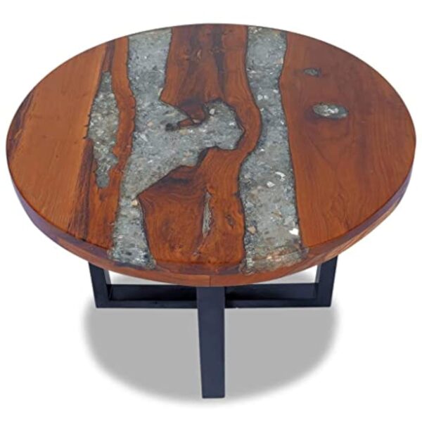 vidaXL Table Basse Table d'appoint de Salon séjour en Teck Résine 60 cm – Image 5