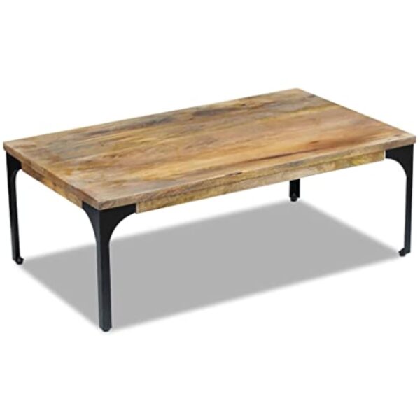 vidaXL Table Basse pour Salon Table d'appoint Bois de manguier 100 x 60 x 35 cm – Image 5