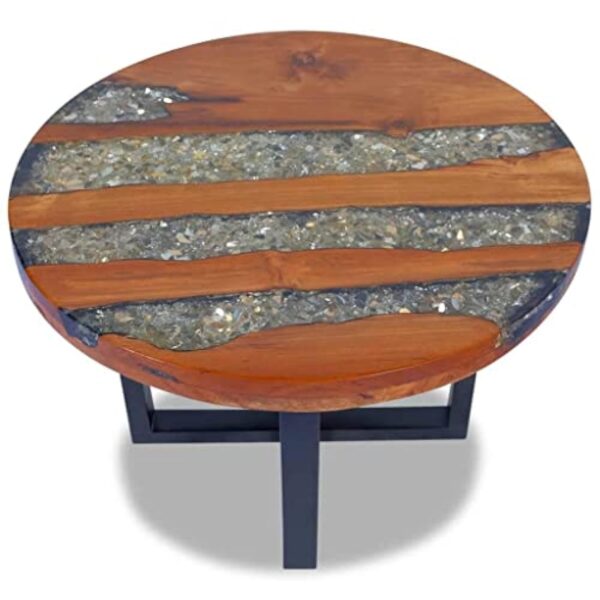 vidaXL Table Basse Table d'appoint de Salon séjour en Teck Résine 60 cm – Image 6