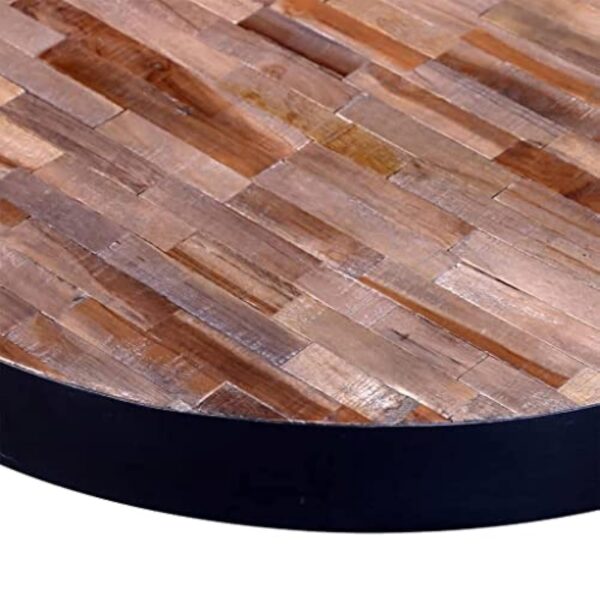 vidaXL Table Basse Ronde en Teck Recyclé Table de Canapé Table de Salon Séjour – Image 7