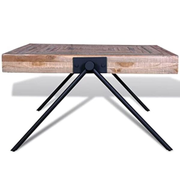 vidaXL Table Basse Table de Salon Teck recyclé avec Pieds V Table d'appoint – Image 7