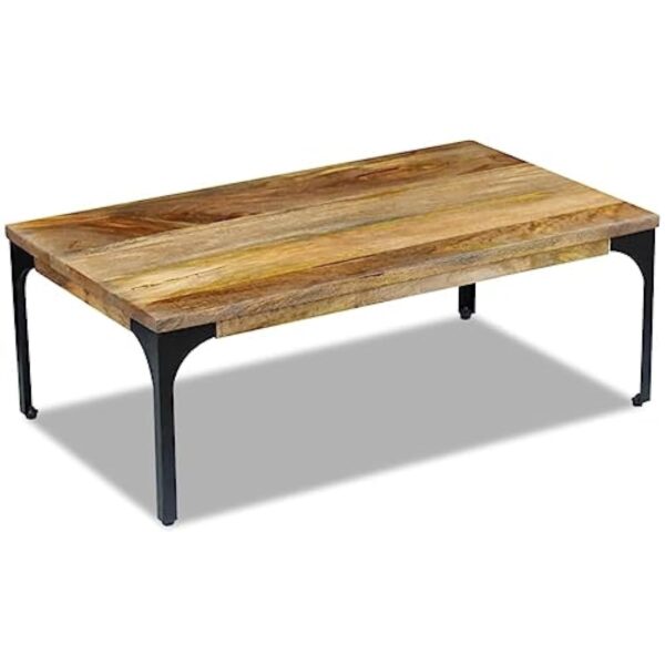 vidaXL Table Basse pour Salon Table d'appoint Bois de manguier 100 x 60 x 35 cm – Image 7
