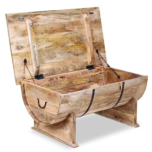vidaXL Table Basse Table d'Appoint Table de Chevet Canapé Salon Salle de Séjour Maison Intérieur 88x50x40 cm Bois de Manguier Massif – Image 8