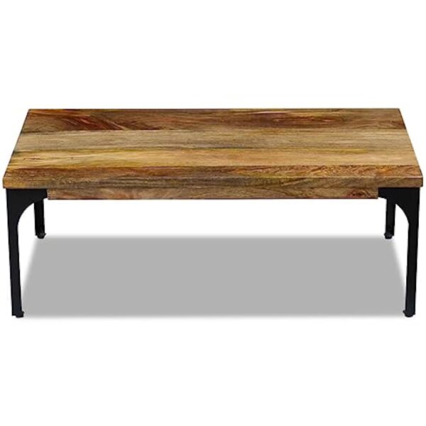 vidaXL Table Basse pour Salon Table d'appoint Bois de manguier 100 x 60 x 35 cm – Image 8