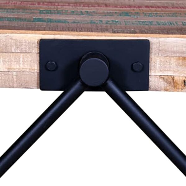 vidaXL Table Basse Table de Salon Teck recyclé avec Pieds V Table d'appoint – Image 9
