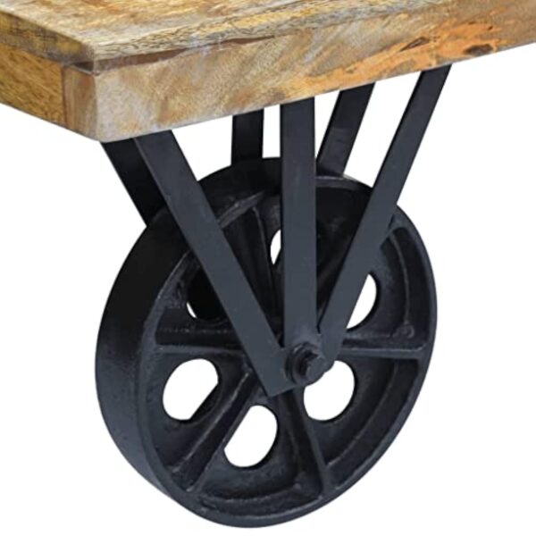 vidaXL Table Basse pour Salon Table d'appoint en Bois de manguier 120x60x30 cm – Image 9